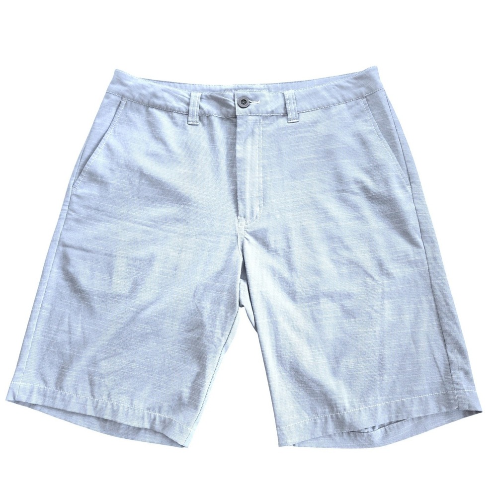 Travis Mathew Mens Blue White Striped Shorts Size 34 Casual Golf